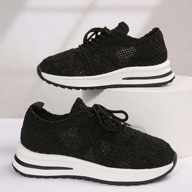 Damen  gestrickte Slip-On Plateau-Sneaker mit atmungsaktivem Obermaterial und gepolstertem Komfortfußbett Echo Archiv