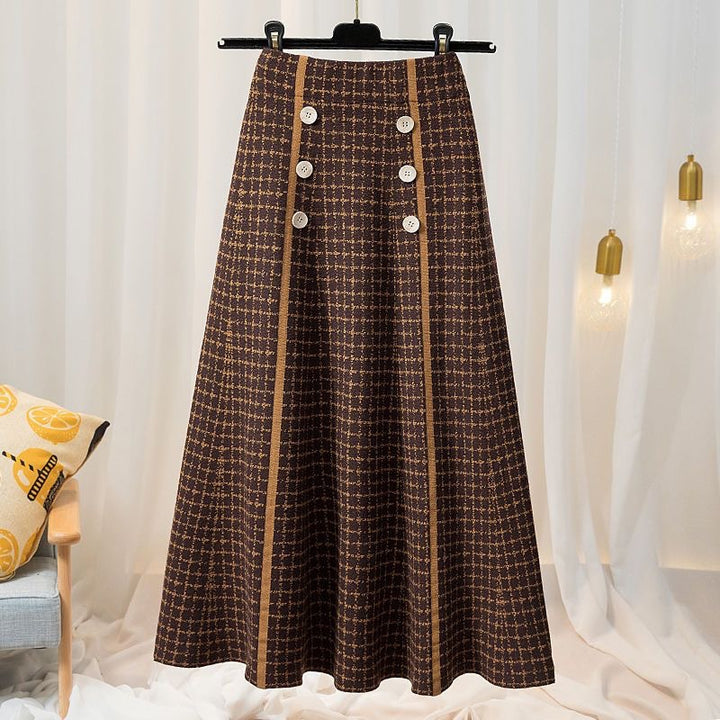 Damen Eleganter und fließender Maxirock mit Knopfdetails Echo Archiv