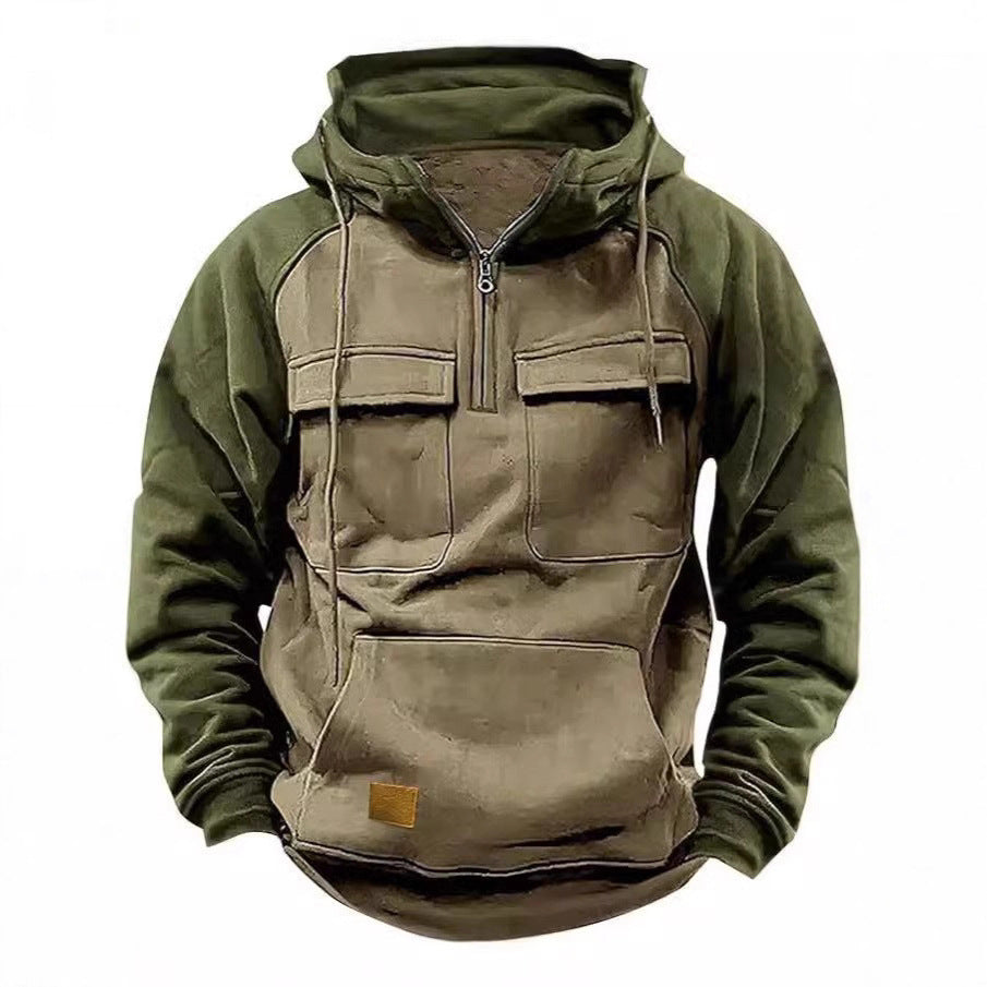 Herren stylischer Kapuzenpullover mit funktionalen Taschen Echoarchiv