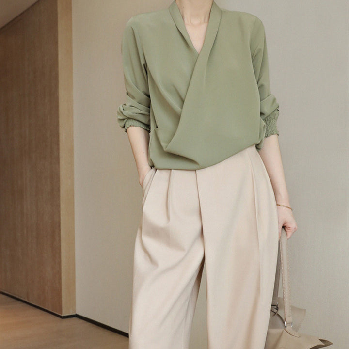 Damen Elegante Wickelbluse Echoarchiv