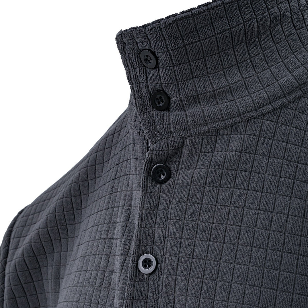 Herren Langarm Poloshirt mit strukturierter Oberfläche Echoarchiv