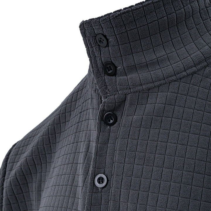 Herren Langarm Poloshirt mit strukturierter Oberfläche Echoarchiv