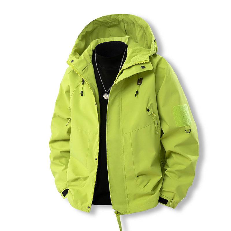 Herren Wetterfeste Outdoor-Jacke mit verstellbarer Kapuze
