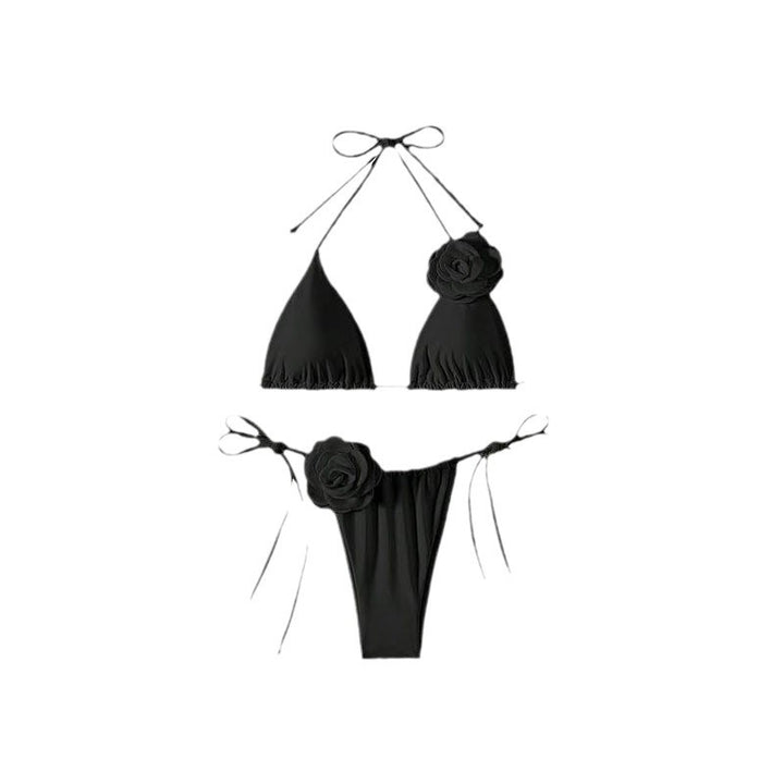 Damen Triangel-Bikini mit dekorativen Rüschen und verstellbaren Bändern Echo Archiv