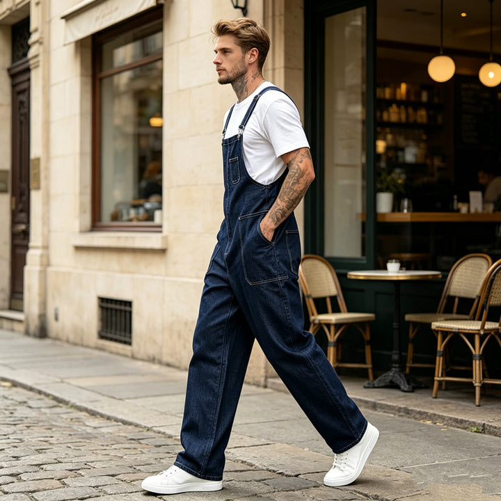 Herren Modische Denim-Latzhose Echoarchiv