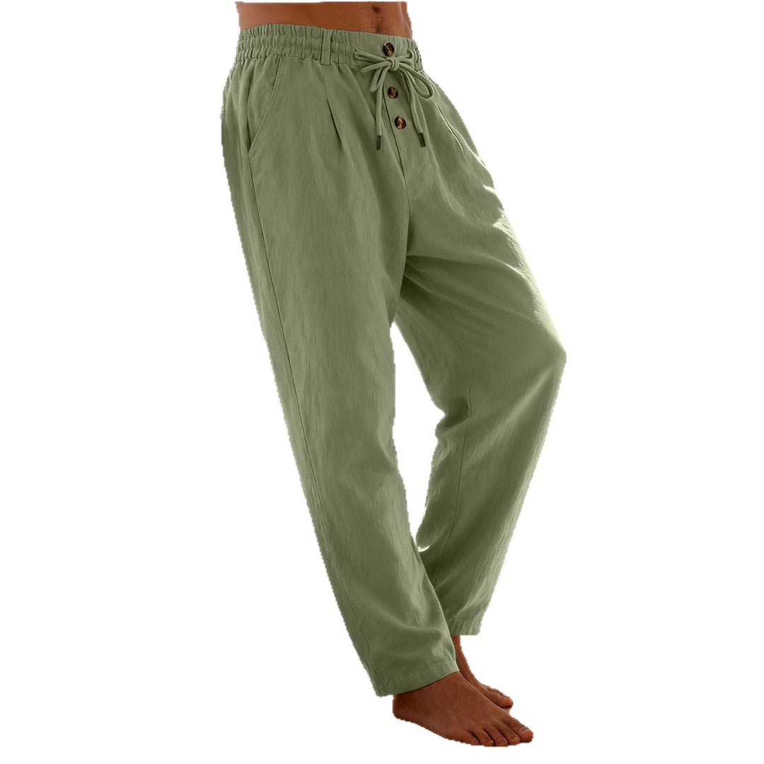 Herren nan leichte Loungehose mit elastischem Kordelbund, Tunnelzug und dekorativer Knopfleiste Echo Archiv