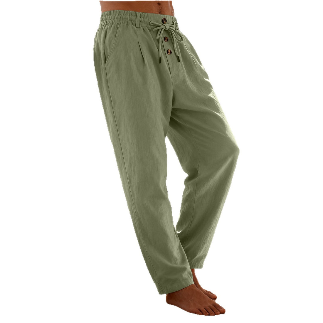 Herren leichte Loungehose mit elastischem Kordelbund, Tunnelzug und dekorativer Knopfleiste – Sorevano