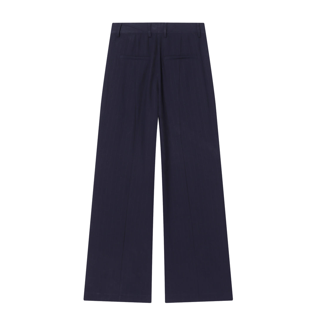 Damen taillierte Bundfalten-Hose mit weitem Bein, Bügelfalte und Eingrifftaschen – Avélisse