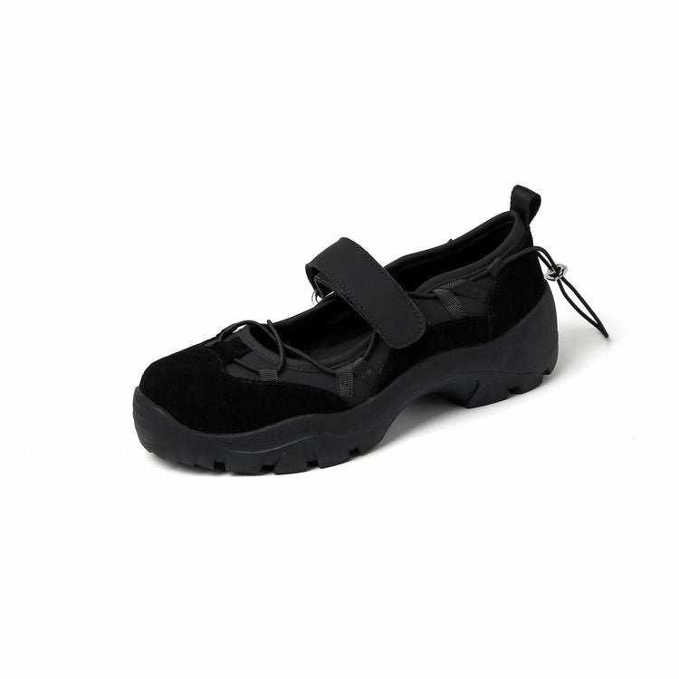 Damen Sportliche Ballerinas mit verstellbarem Riemen und rutschfester Sohle Echoarchiv