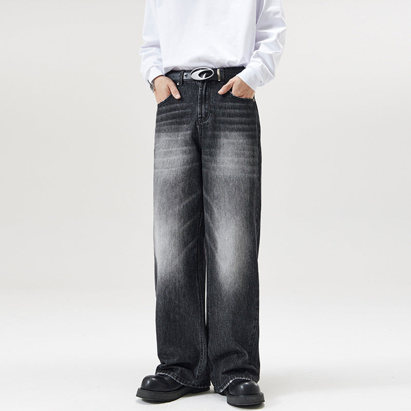Herren Weite Vintage-Denim-Jeans mit ausgeprägtem Fade und geradem Bein Echo Archiv