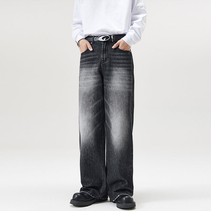 Herren Weite Vintage-Denim-Jeans mit ausgeprägtem Fade und geradem Bein Echo Archiv