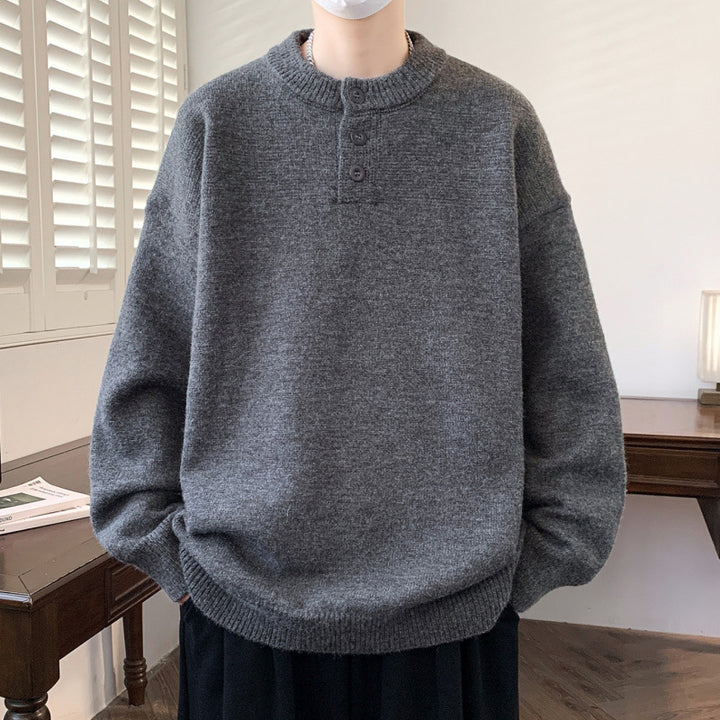 Herren Bequemer Strickpullover mit Knopfleiste Echo Archiv 1787799372