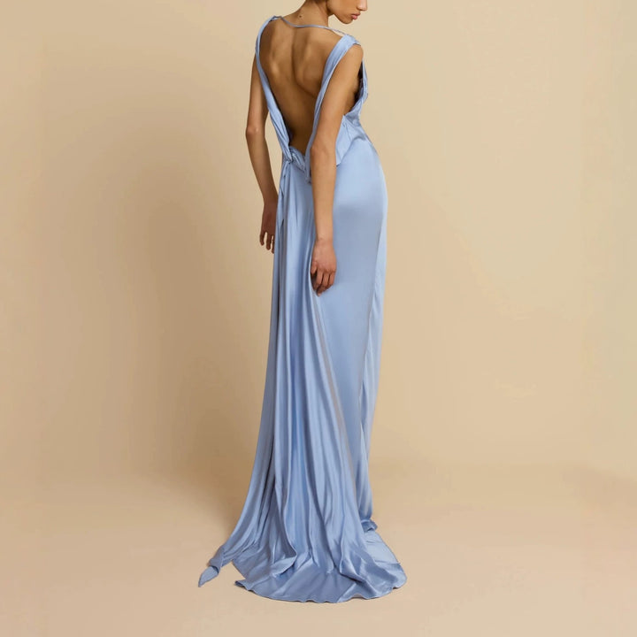 Damen Elegantes Maxikleid mit drapierten Details Echo Archiv