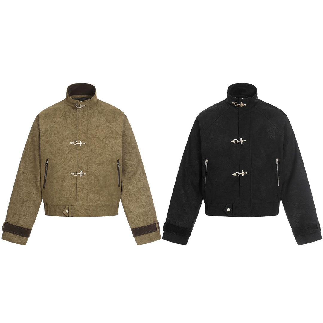 Unisex Kurz geschnittener Boxy‑Blouson mit Knebelverschlüssen und verstellbaren Manschetten Echoarchiv