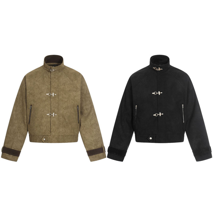 Unisex Kurz geschnittener Boxy‑Blouson mit Knebelverschlüssen und verstellbaren Manschetten Echoarchiv
