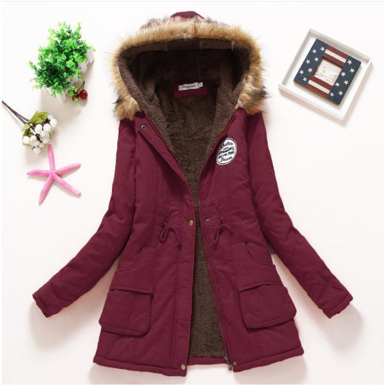 Damen hochwärmender Winterparka mit Teddy-Innenfutter, Tunnelzug und Kunstfellbesatz – Montévia