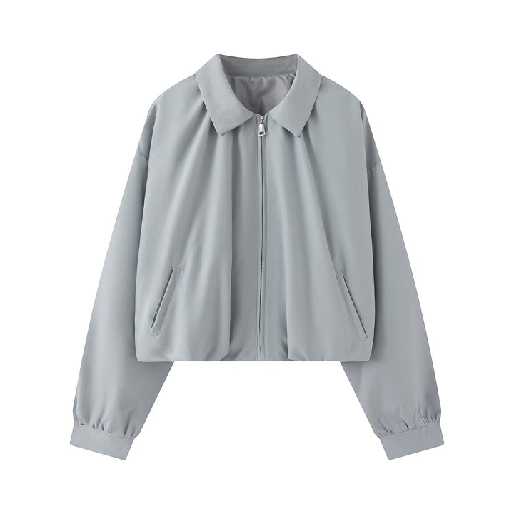 Damen Kurzjacke im Cropped-Bomberstil mit Kentkragen, Softshell-Optik und elastischen Bündchen Echo Archiv