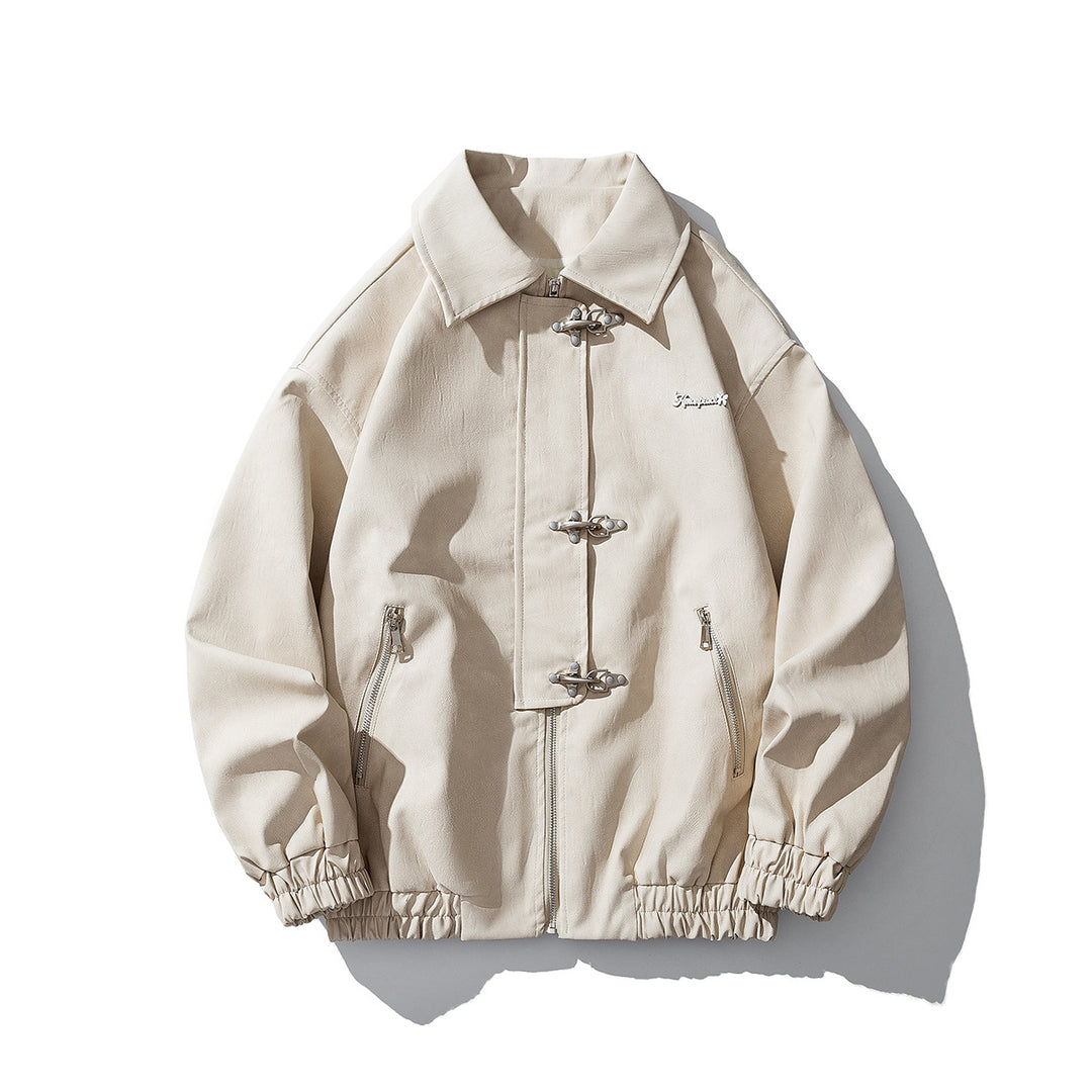 Herren Oversize Veloursjacke mit markanten Metallverschlüssen und Reißverschlusstaschen Echo Archiv