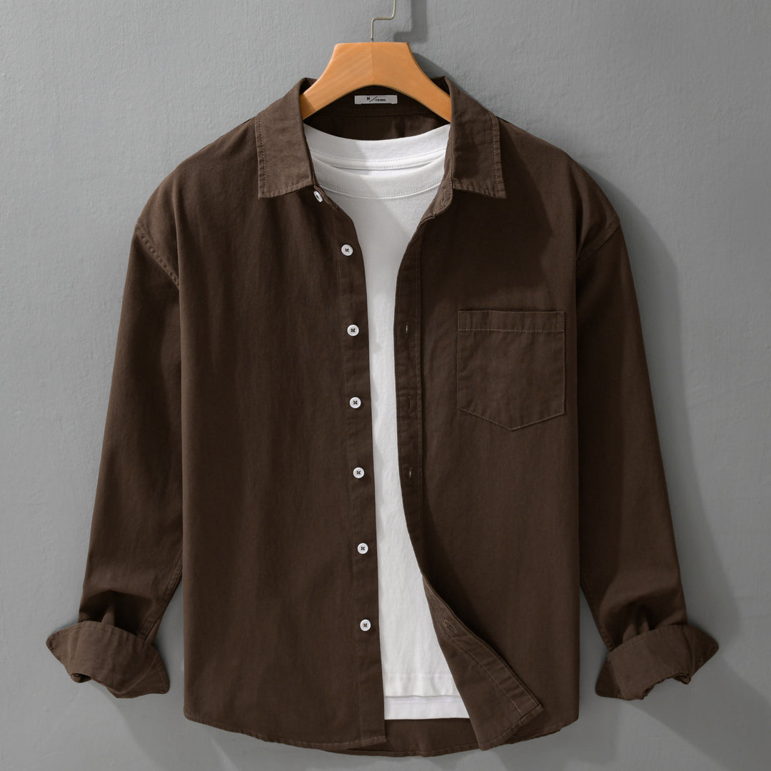 Herren Lässiges Layering-Hemd im Overshirt-Stil mit weichem Baumwollgriff und Brusttasche Echoarchiv