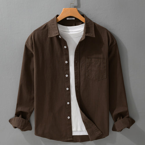 Herren Lässiges Layering-Hemd im Overshirt-Stil mit weichem Baumwollgriff und Brusttasche Echoarchiv