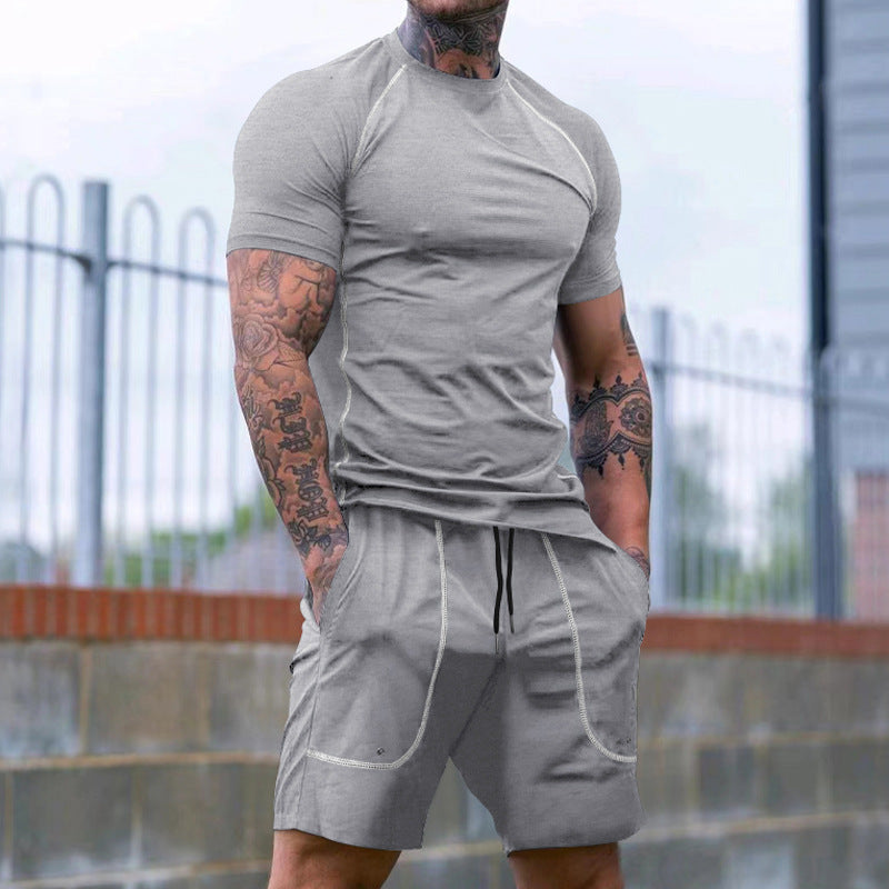 Herren Sportliches Kurzarm-Set aus atmungsaktivem Funktionsmaterial mit elastischem Bund Echoarchiv
