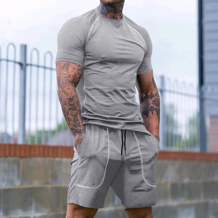 Herren Sportliches Kurzarm-Set aus atmungsaktivem Funktionsmaterial mit elastischem Bund Echoarchiv