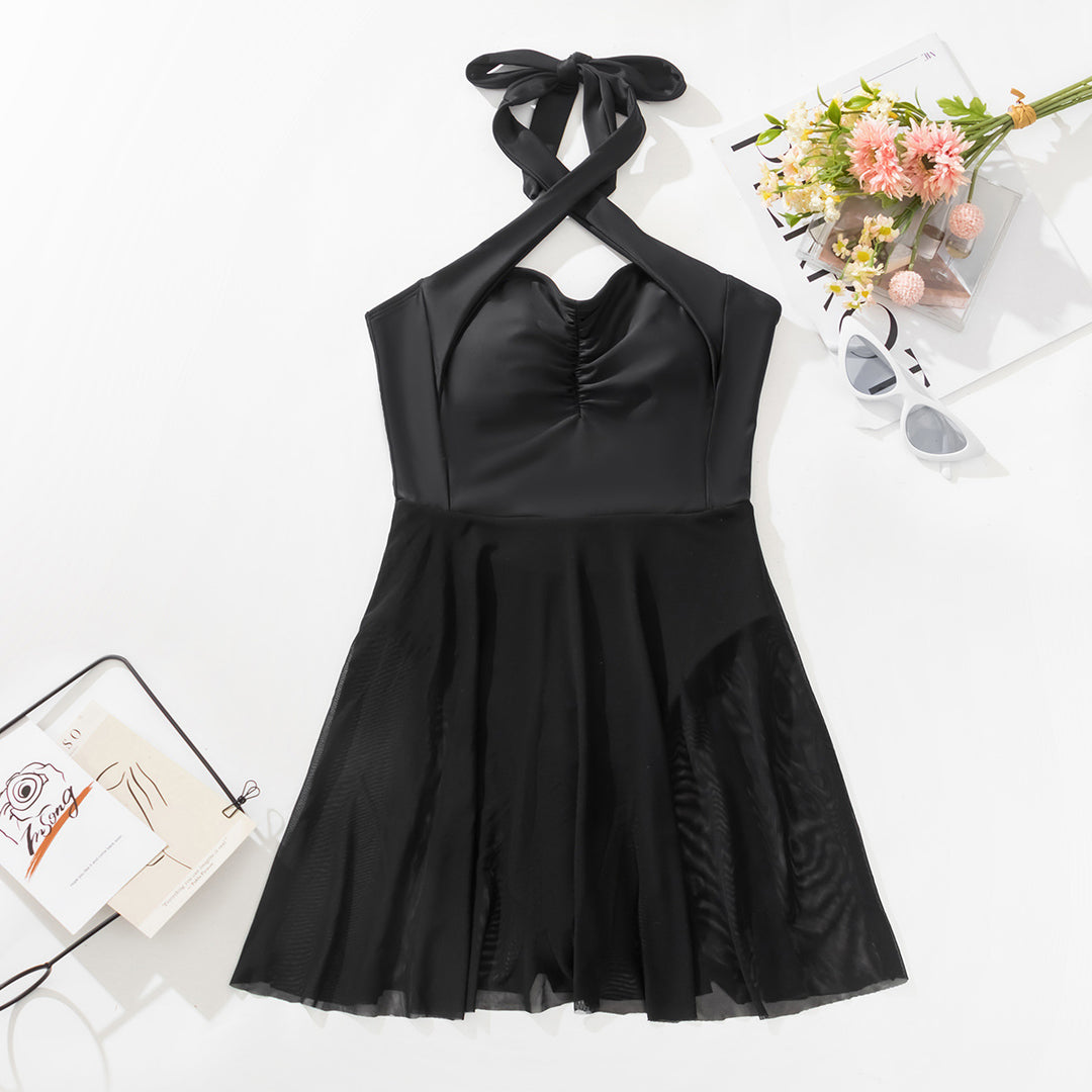 Damen Hochwertiger Badeanzug mit Chiffonrock Echo Archiv
