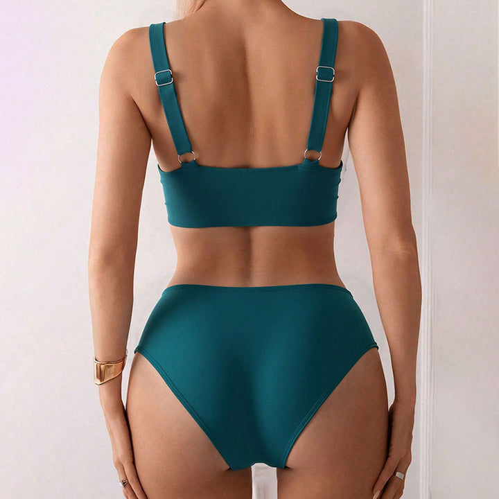 Damen Hochgeschnittenes Bikini-Set mit Wickeloberteil Echo Archiv