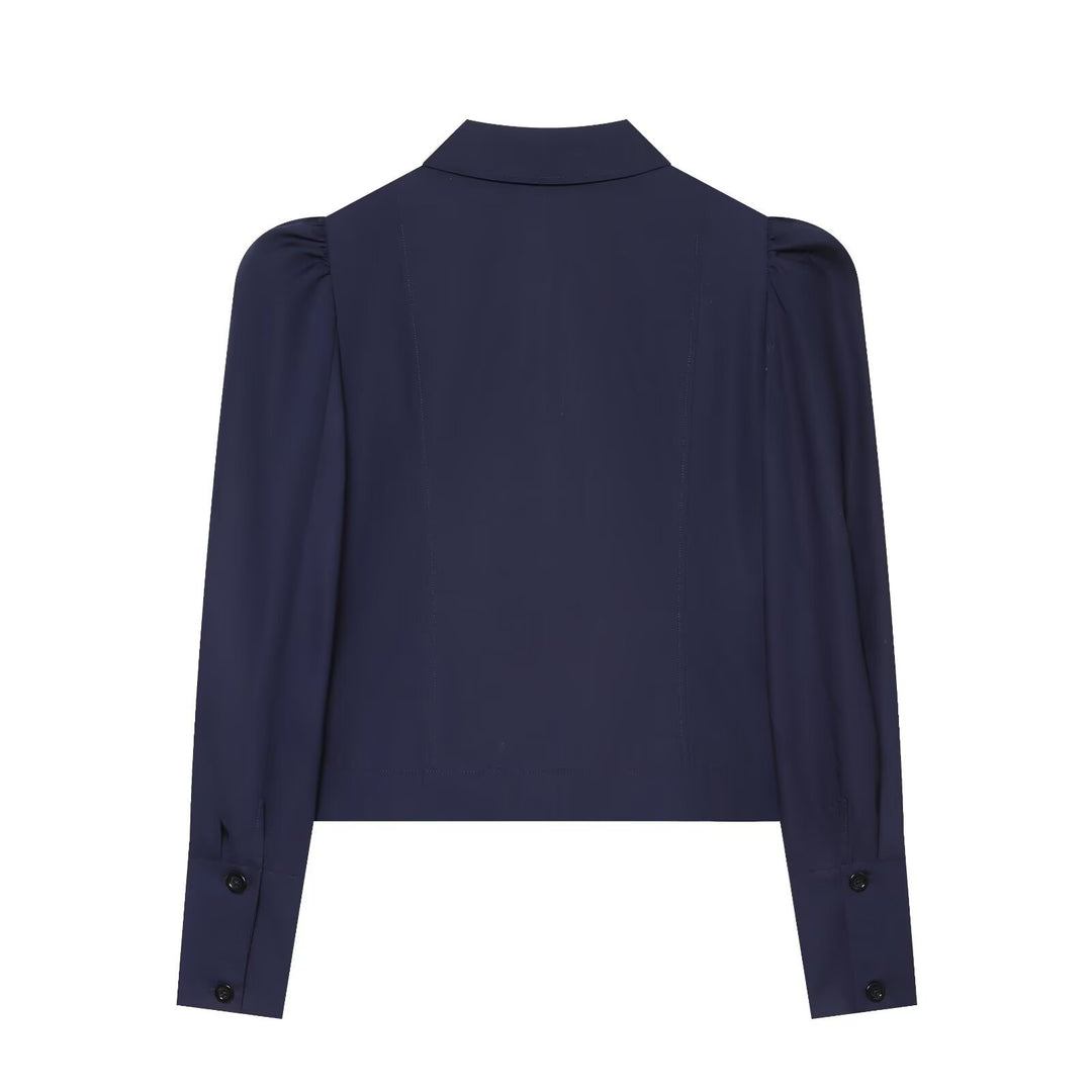 Damen Kurzblazer im Blouson‑Stil mit gerafften Schulterpartien und Knopfleiste Echo Archiv