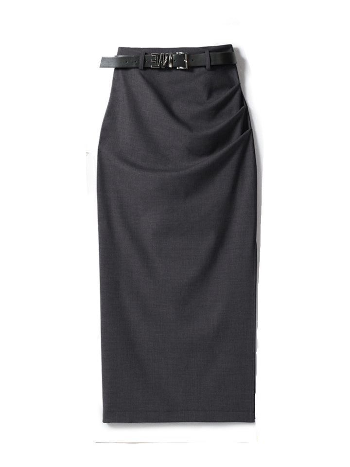 Damen Eleganter Wickelrock mit Taillengürtel Echoarchiv