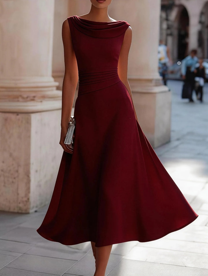 Damen Glamouröses Maxikleid mit schulterfreiem Design und eleganter Drapierung Echo Archiv