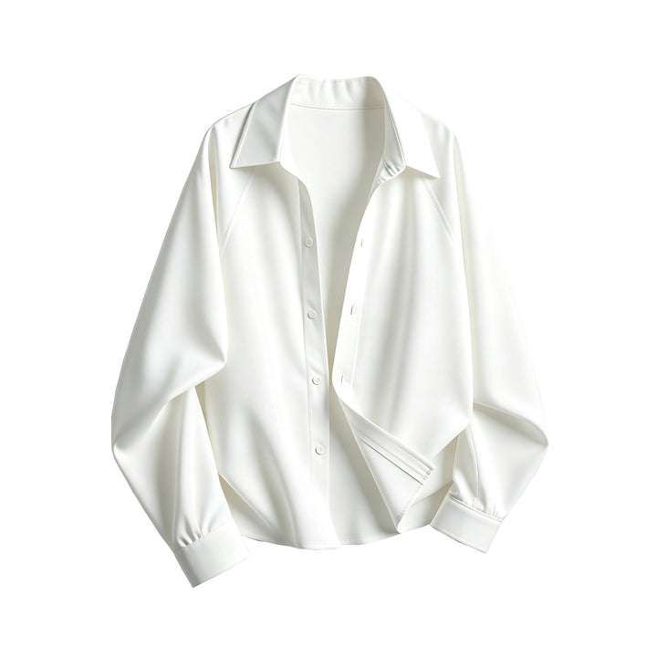 Damen Oversize-Blusenshirt aus fließendem Stretch mit Hemdkragen Echoarchiv