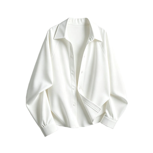 Damen Oversize-Blusenshirt aus fließendem Stretch mit Hemdkragen Echoarchiv