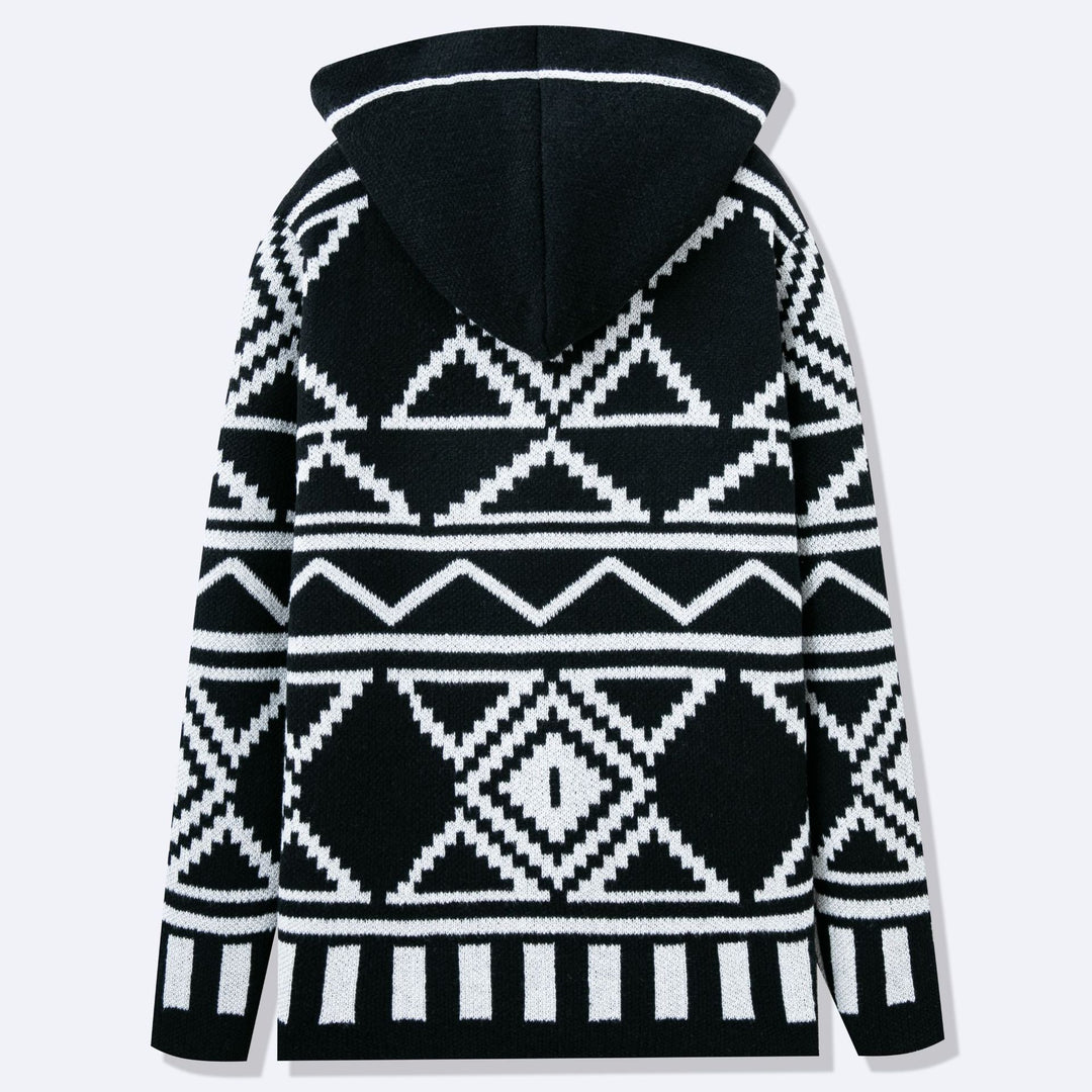 Herren Strickjacke mit kreativem Muster und offener Front Echoarchiv