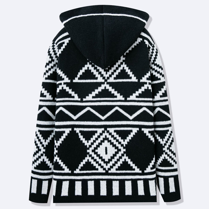 Herren Strickjacke mit kreativem Muster und offener Front Echoarchiv