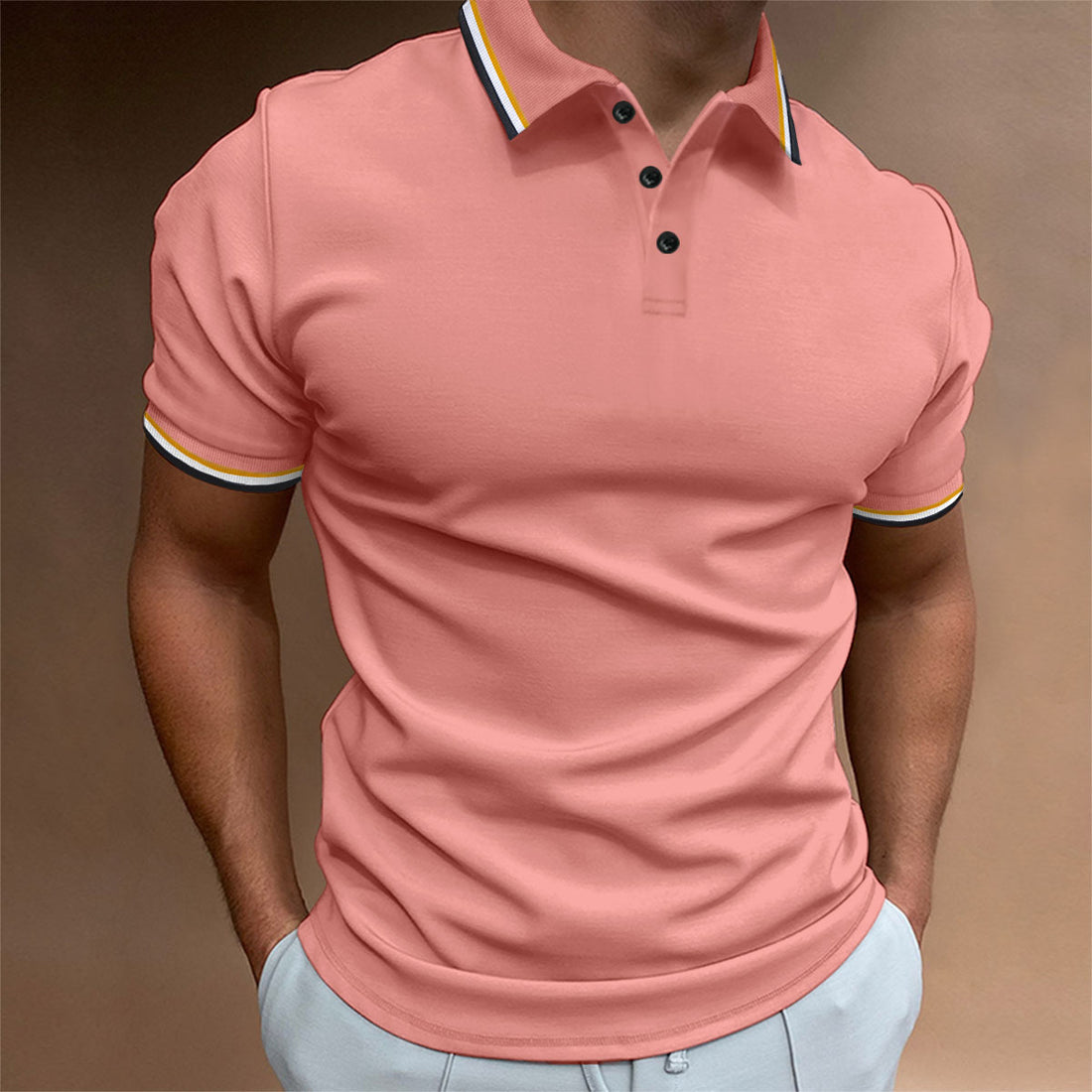 Herren Polohemd mit modischen Kontrastdetails – Cavello