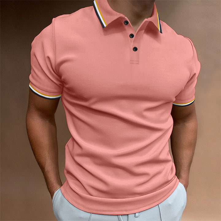 Herren Polohemd mit modischen Kontrastdetails Echoarchiv