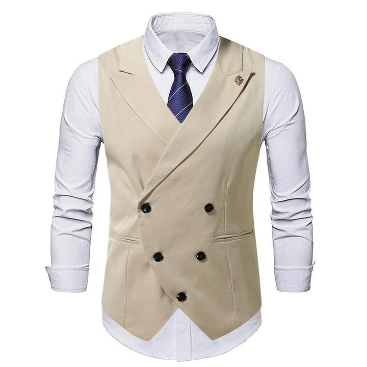 Herren elegante Business-Weste mit doppelter Knopfleiste und feiner Textur Echoarchiv