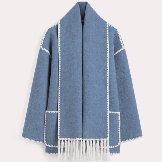 Damen Elegante und komfortable Wolle-Mantel Echo Archiv
