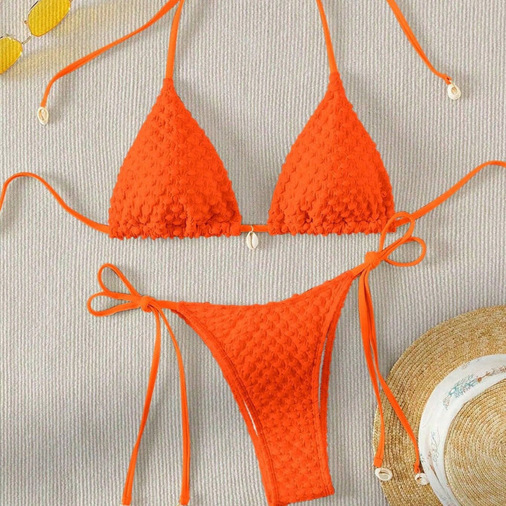 Damen Triangel-Bikinioberteil mit strukturierter Textur Echo Archiv