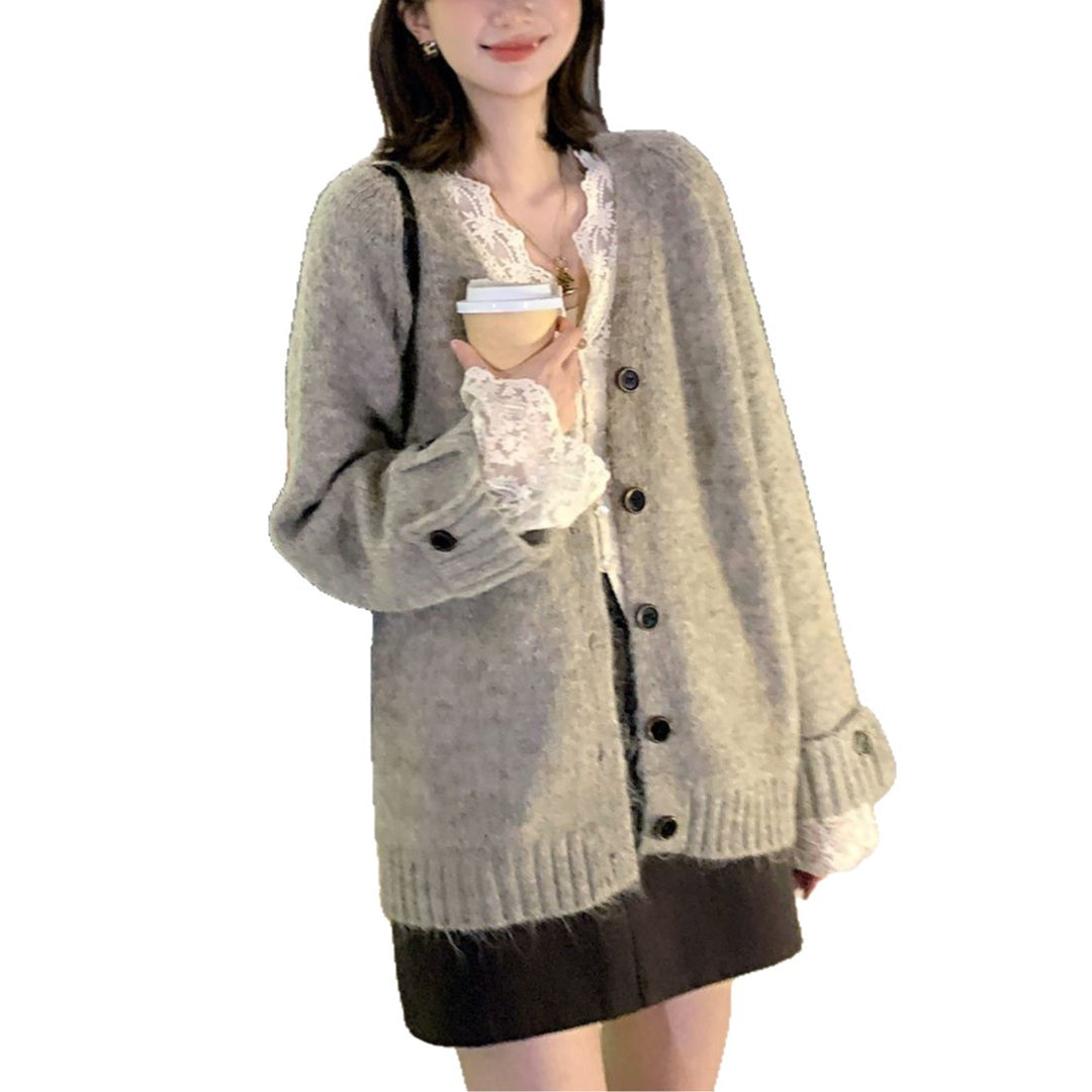 Damen Weicher Grobstrick Cardigan Echo Archiv
