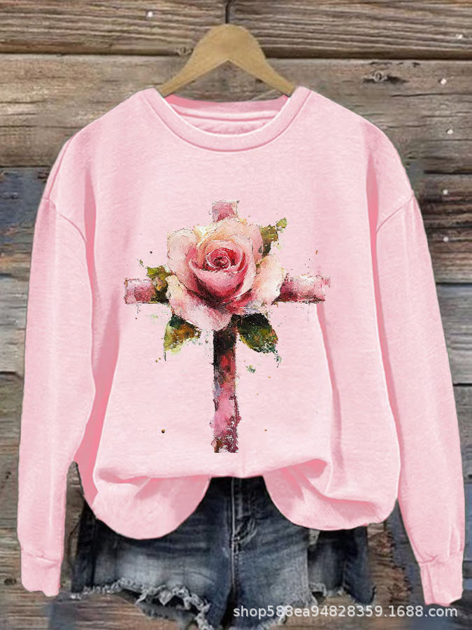 Damen Gemütlicher Pullover mit Herzmotiv Echoarchiv