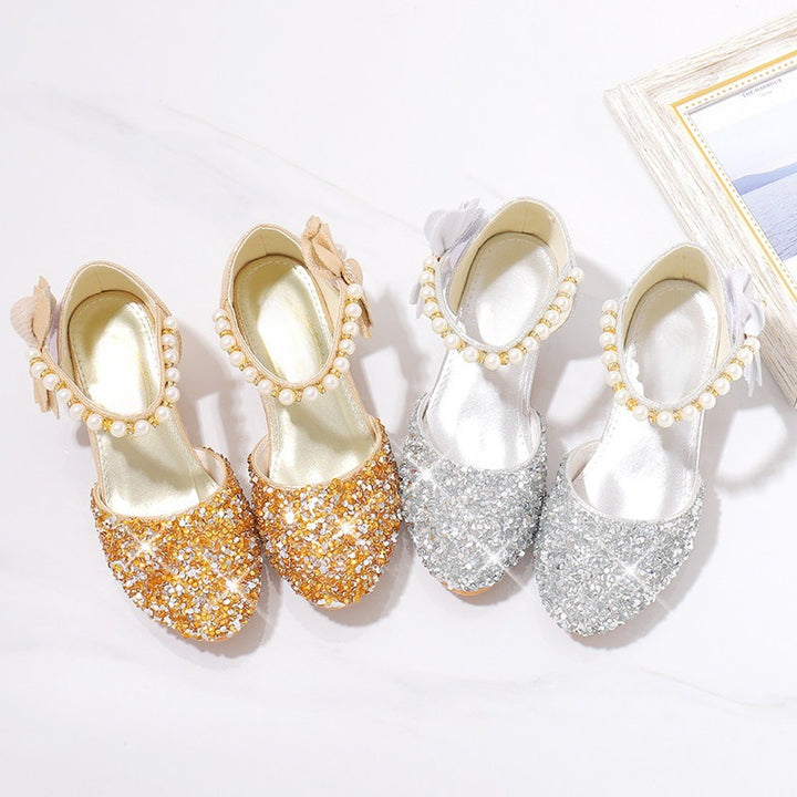 Damen Elegante und funkelnde Mittelabsatzschuhe mit Perlen- und Schleifendetails Echo Archiv
