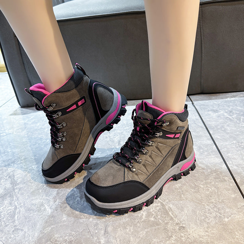 Damen nan robuste Trekkingboots mit wasserabweisender Wildlederoptik, gepolstertem Knöchelkragen und profilierter Outdoor-Laufsohle Echo Archiv