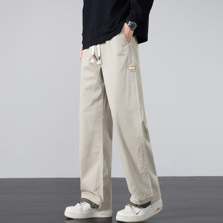 Herren Weite Baumwoll-Canvas-Hose im Wide‑Leg mit Kordelzugbund Echo Archiv