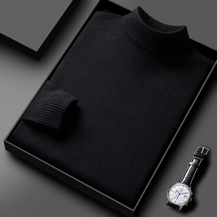 Herren eleganter Pullover mit hochgeschlossenem Kragen Echoarchiv