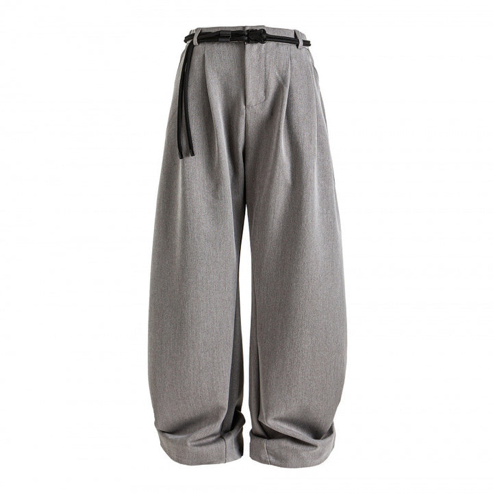 Damen Hochtalierte weite Marlene-Hose mit Faltenbund und Tunnelzuggürtel Echo Archiv