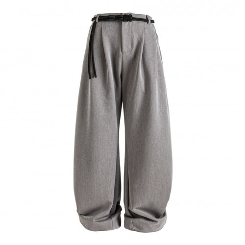 Damen Hochtalierte weite Marlene-Hose mit Faltenbund und Tunnelzuggürtel Echo Archiv
