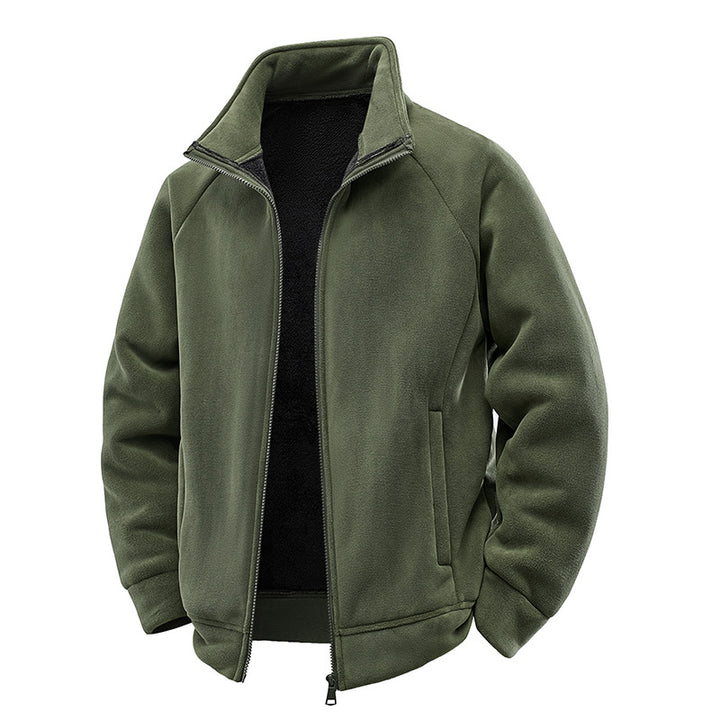 Herren Fleece-Thermojacke mit doppellagigem Teddy-Innenfutter und hohem Stehkragen Echo Archiv
