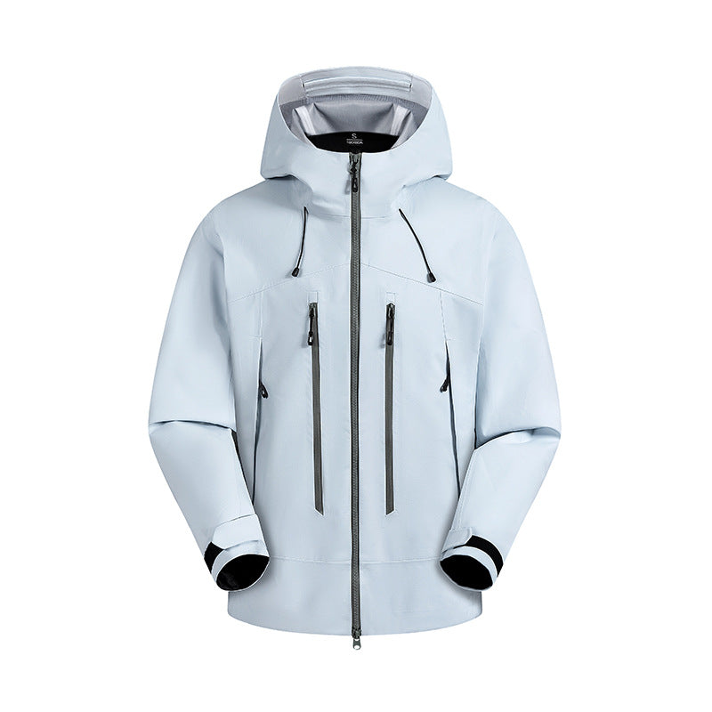 Herren wasserabweisende Funktionsjacke mit verstellbarem Kapuzensystem und mehrfachen Reißverschlusstaschen Echoarchiv